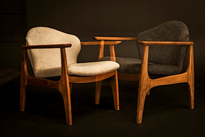 Noir Vittorio Chair - Handcrafted Grey Upholstered Accent Chair for Modern & Transitional Interiors AE-231G