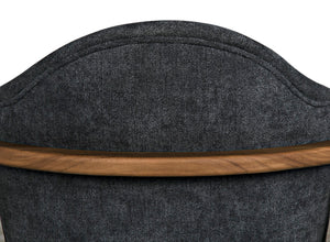 Noir Vittorio Chair - Handcrafted Grey Upholstered Accent Chair for Modern & Transitional Interiors AE-231G