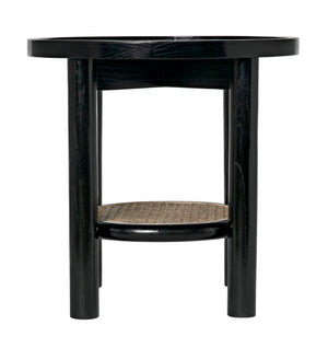 Noir Hide Away Side Table - Handcrafted Charcoal Black Accent Table for Living Room & Bedroom Use AE-233CHB