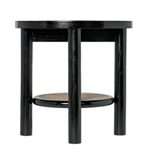 Noir Hide Away Side Table - Handcrafted Charcoal Black Accent Table for Living Room & Bedroom Use AE-233CHB