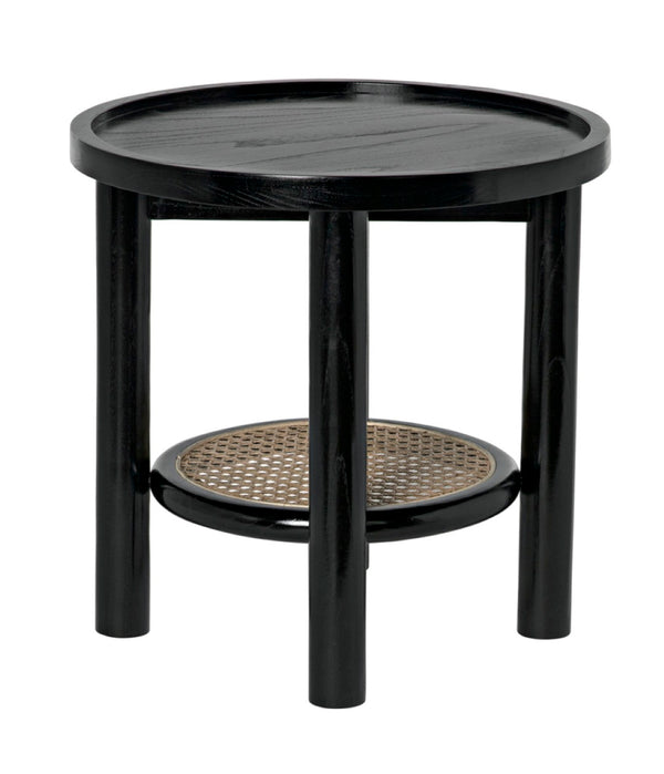 Noir Hide Away Side Table - Handcrafted Charcoal Black Accent Table for Living Room & Bedroom Use AE-233CHB