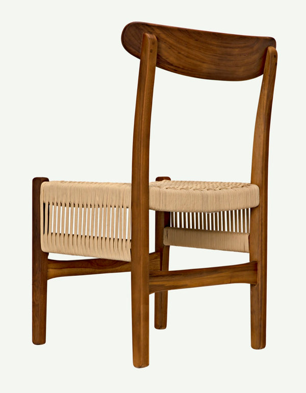 Noir Shagira Chair - Handcrafted Teak & Woven Rope for Timeless Style in Modern or Coastal Spaces AE-236T