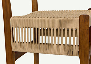 Noir Shagira Chair - Handcrafted Teak & Woven Rope for Timeless Style in Modern or Coastal Spaces AE-236T