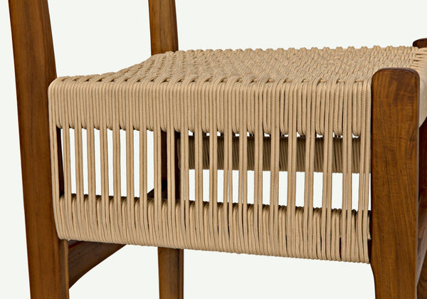 Noir Shagira Chair - Handcrafted Teak & Woven Rope for Timeless Style in Modern or Coastal Spaces AE-236T