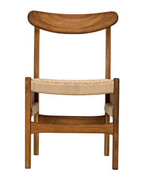 Noir Shagira Chair - Handcrafted Teak & Woven Rope for Timeless Style in Modern or Coastal Spaces AE-236T