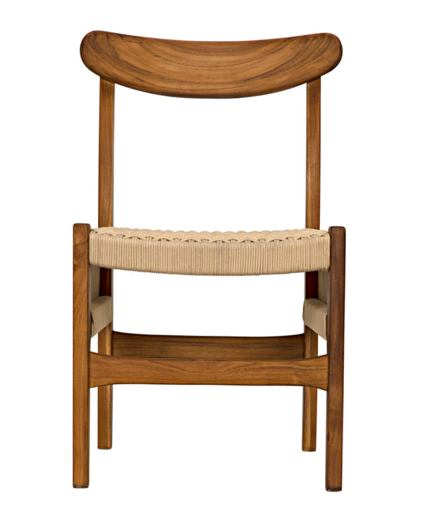 Noir Shagira Chair - Handcrafted Teak & Woven Rope for Timeless Style in Modern or Coastal Spaces AE-236T