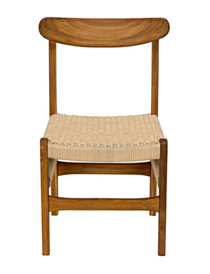 Noir Shagira Chair - Handcrafted Teak & Woven Rope for Timeless Style in Modern or Coastal Spaces AE-236T