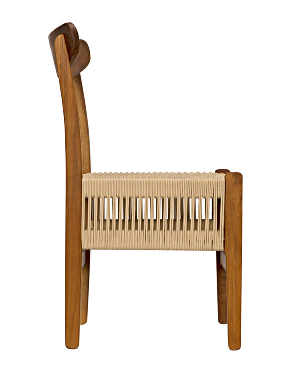 Noir Shagira Chair - Handcrafted Teak & Woven Rope for Timeless Style in Modern or Coastal Spaces AE-236T