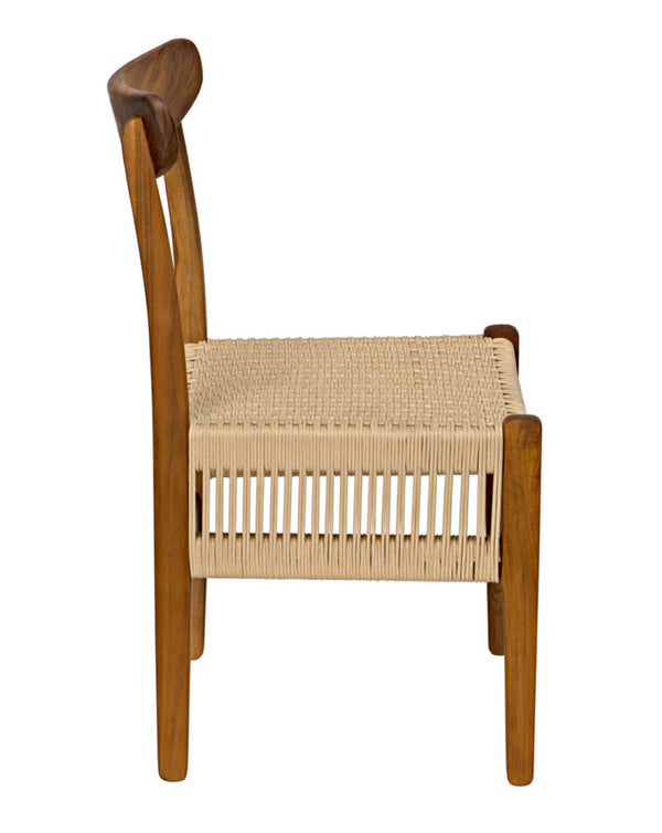 Noir Shagira Chair - Handcrafted Teak & Woven Rope for Timeless Style in Modern or Coastal Spaces AE-236T