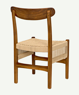 Noir Shagira Chair - Handcrafted Teak & Woven Rope for Timeless Style in Modern or Coastal Spaces AE-236T