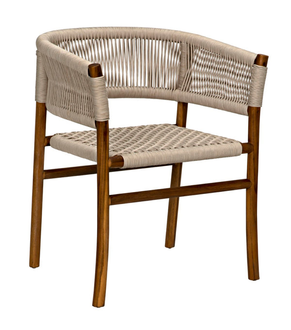 Noir Conrad Chair - Handcrafted Teak Dining Chair with Woven Rope Seat for Timeless Elegance & Comfort AE-237T