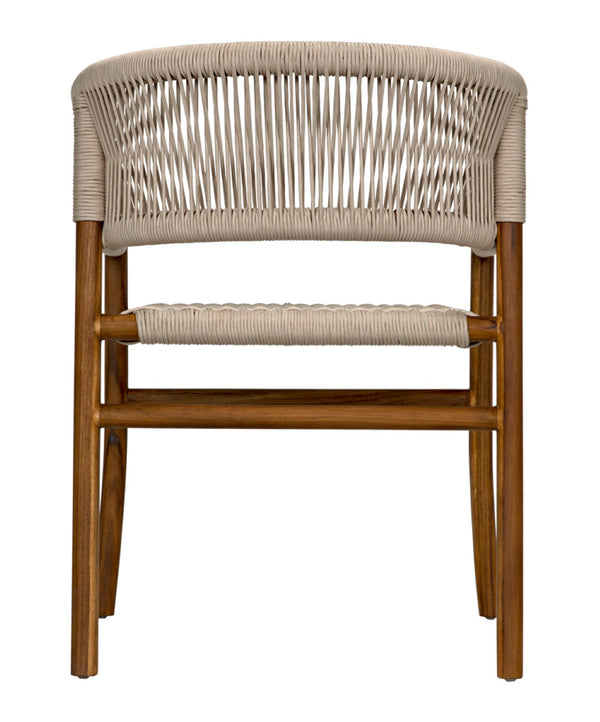 Noir Conrad Chair - Handcrafted Teak Dining Chair with Woven Rope Seat for Timeless Elegance & Comfort AE-237T