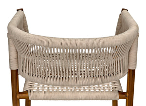 Noir Conrad Chair - Handcrafted Teak Dining Chair with Woven Rope Seat for Timeless Elegance & Comfort AE-237T