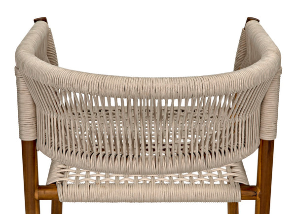 Noir Conrad Chair - Handcrafted Teak Dining Chair with Woven Rope Seat for Timeless Elegance & Comfort AE-237T