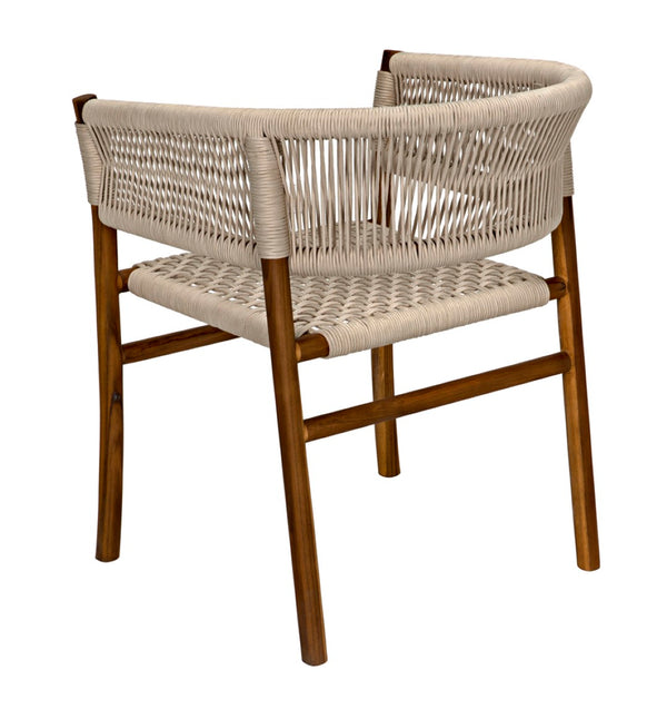 Noir Conrad Chair - Handcrafted Teak Dining Chair with Woven Rope Seat for Timeless Elegance & Comfort AE-237T