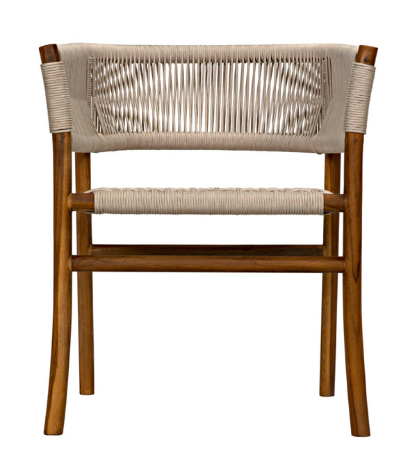 Noir Conrad Chair - Handcrafted Teak Dining Chair with Woven Rope Seat for Timeless Elegance & Comfort AE-237T