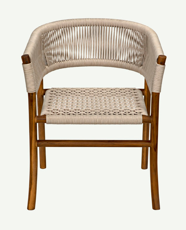 Noir Conrad Chair - Handcrafted Teak Dining Chair with Woven Rope Seat for Timeless Elegance & Comfort AE-237T