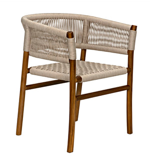 Noir Conrad Chair - Handcrafted Teak Dining Chair with Woven Rope Seat for Timeless Elegance & Comfort AE-237T