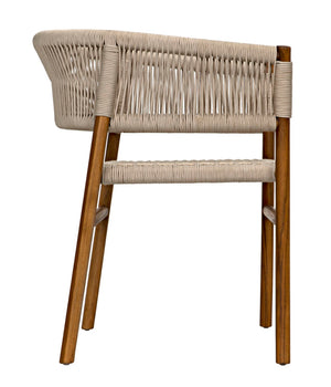 Noir Conrad Chair - Handcrafted Teak Dining Chair with Woven Rope Seat for Timeless Elegance & Comfort AE-237T