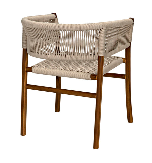 Noir Conrad Chair - Handcrafted Teak Dining Chair with Woven Rope Seat for Timeless Elegance & Comfort AE-237T