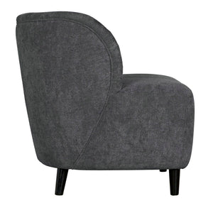 Noir Laffont Chair - Elegant Ocean Grey Upholstered Accent Seat with Solid Wood Frame for Timeless Style Charcoal Black AE-240G