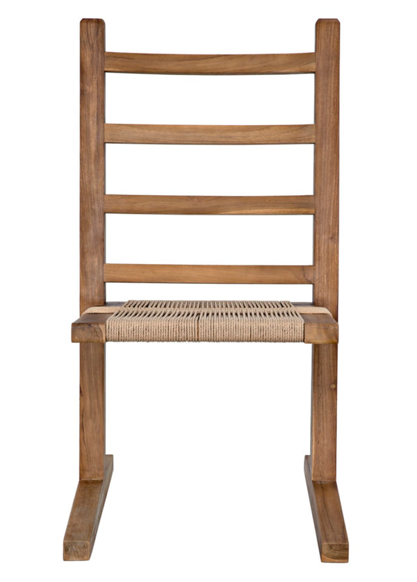 Noir Salam Chair, Teak - Artisan-Crafted Dining Chair with Hand-Woven Rope for Modern and Rustic Spaces AE-247T