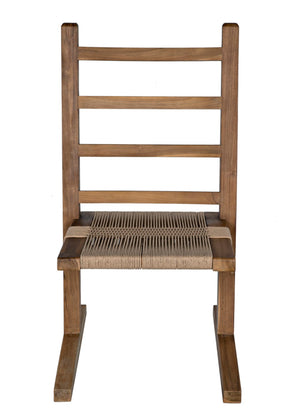 Noir Salam Chair, Teak - Artisan-Crafted Dining Chair with Hand-Woven Rope for Modern and Rustic Spaces AE-247T