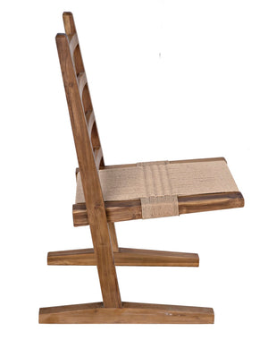 Noir Salam Chair, Teak - Artisan-Crafted Dining Chair with Hand-Woven Rope for Modern and Rustic Spaces AE-247T