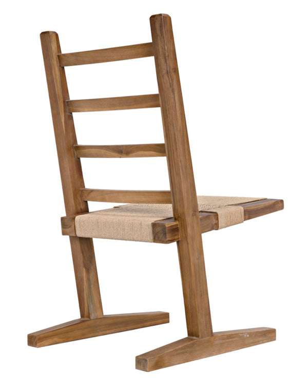 Noir Salam Chair, Teak - Artisan-Crafted Dining Chair with Hand-Woven Rope for Modern and Rustic Spaces AE-247T