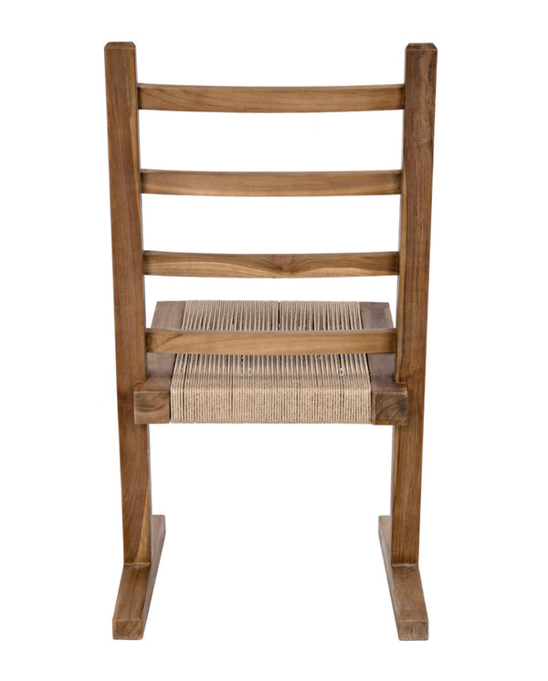 Noir Salam Chair, Teak - Artisan-Crafted Dining Chair with Hand-Woven Rope for Modern and Rustic Spaces AE-247T