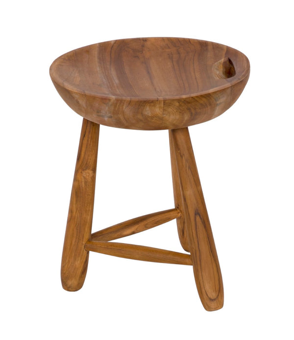Noir Basel Stool - Handcrafted Teak Elegance for Versatile Seating, Accent Table, or Decorative Display AE-249