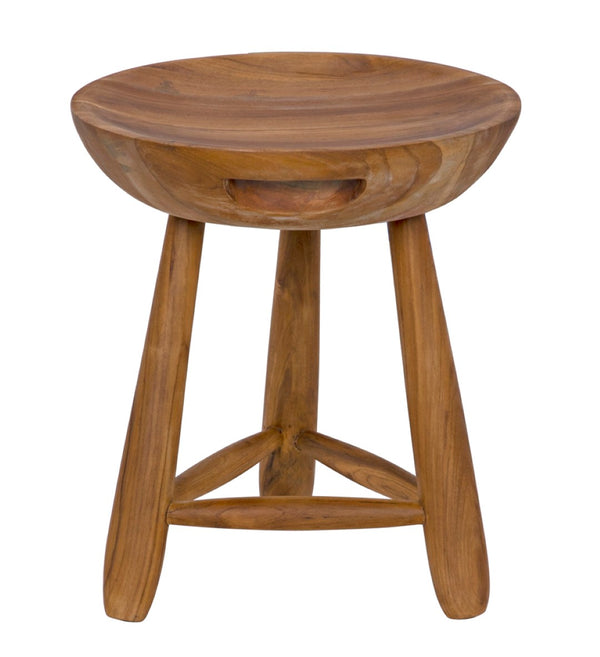Noir Basel Stool - Handcrafted Teak Elegance for Versatile Seating, Accent Table, or Decorative Display AE-249