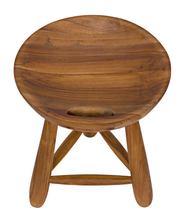 Noir Basel Stool - Handcrafted Teak Elegance for Versatile Seating, Accent Table, or Decorative Display AE-249