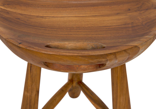 Noir Basel Stool - Handcrafted Teak Elegance for Versatile Seating, Accent Table, or Decorative Display AE-249