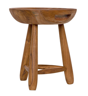 Noir Basel Stool - Handcrafted Teak Elegance for Versatile Seating, Accent Table, or Decorative Display AE-249