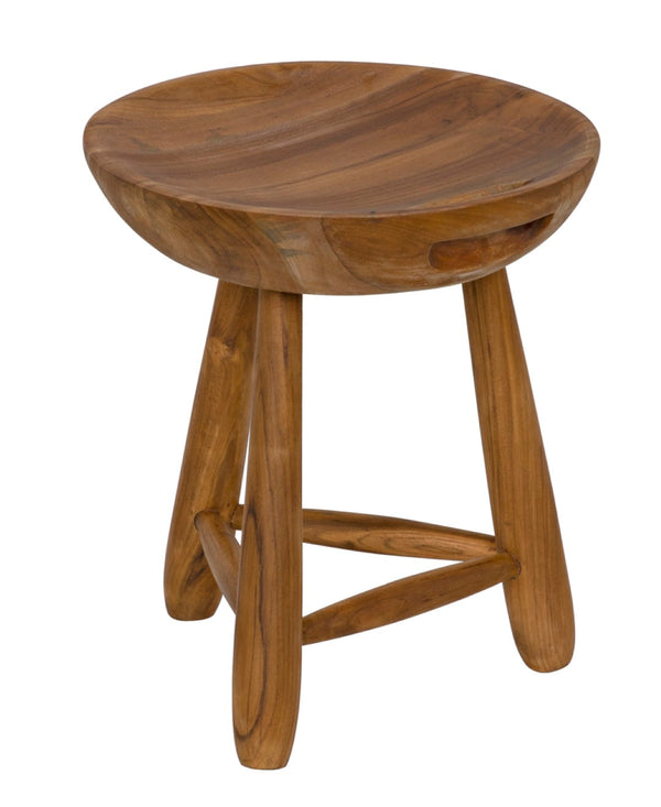 Noir Basel Stool - Handcrafted Teak Elegance for Versatile Seating, Accent Table, or Decorative Display AE-249