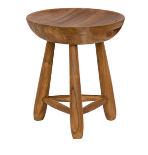 Noir Basel Stool - Handcrafted Teak Elegance for Versatile Seating, Accent Table, or Decorative Display AE-249