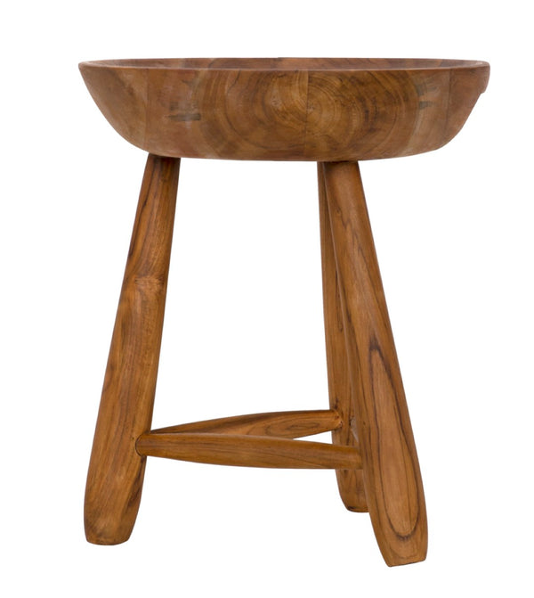 Noir Basel Stool - Handcrafted Teak Elegance for Versatile Seating, Accent Table, or Decorative Display AE-249