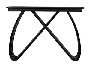 Noir Infinity Console Table - Artisan-Crafted Charcoal Black Design for Modern Entryways & Living Spaces AE-250CHB