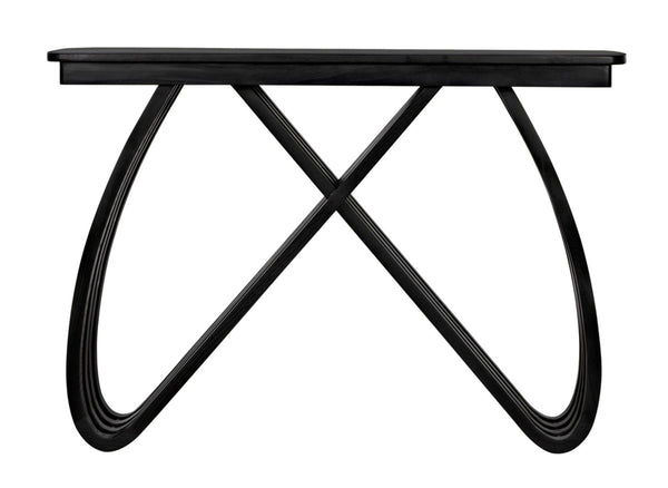 Noir Infinity Console Table - Artisan-Crafted Charcoal Black Design for Modern Entryways & Living Spaces AE-250CHB