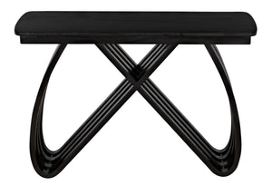 Noir Infinity Console Table - Artisan-Crafted Charcoal Black Design for Modern Entryways & Living Spaces AE-250CHB