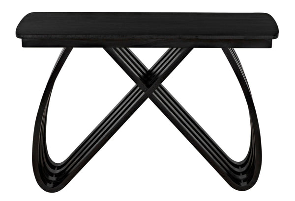 Noir Infinity Console Table - Artisan-Crafted Charcoal Black Design for Modern Entryways & Living Spaces AE-250CHB
