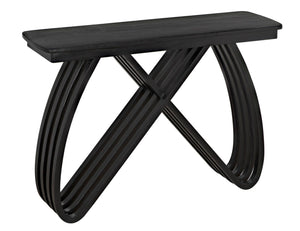 Noir Infinity Console Table - Artisan-Crafted Charcoal Black Design for Modern Entryways & Living Spaces AE-250CHB