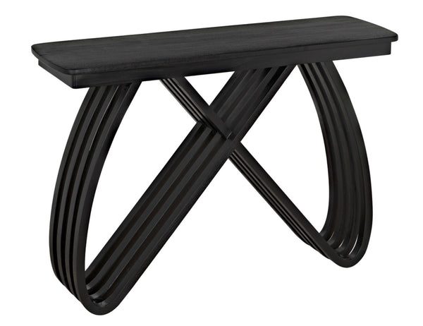 Noir Infinity Console Table - Artisan-Crafted Charcoal Black Design for Modern Entryways & Living Spaces AE-250CHB