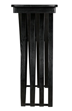 Noir Infinity Console Table - Artisan-Crafted Charcoal Black Design for Modern Entryways & Living Spaces AE-250CHB