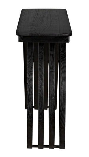 Noir Infinity Console Table - Artisan-Crafted Charcoal Black Design for Modern Entryways & Living Spaces AE-250CHB