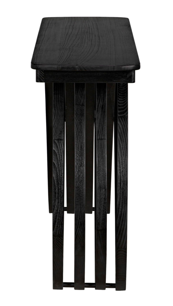 Noir Infinity Console Table - Artisan-Crafted Charcoal Black Design for Modern Entryways & Living Spaces AE-250CHB