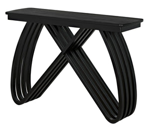 Noir Infinity Console Table - Artisan-Crafted Charcoal Black Design for Modern Entryways & Living Spaces AE-250CHB