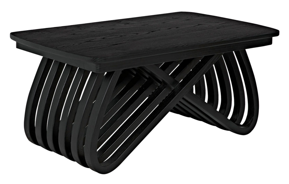 Noir Infinity Coffee Table - Handcrafted Charcoal Black Artisan Design for Modern Living Spaces & Durability AE-251CHB