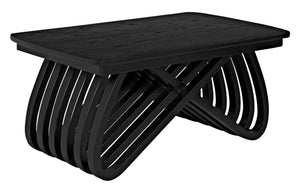 Noir Infinity Coffee Table - Handcrafted Charcoal Black Artisan Design for Modern Living Spaces & Durability AE-251CHB